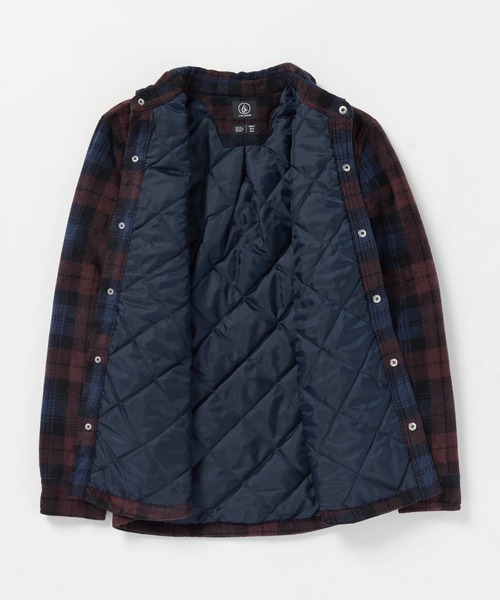 ★VOLCOM ボルコム　裏起毛フード　チェック　シャツ風　ジャケット　ウェア VOLCOM シャツ 「VOLCOM/ボルコム」Bowered Fleece Long Sleeve