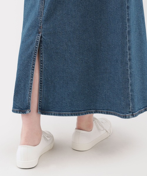 無印良品（MUJI） ロング スカート 婦人 ストレッチデニム Aライン