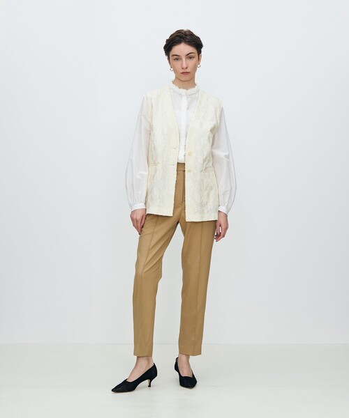トゥモローランド ノースリーブベスト ジレ TOMORROWLAND collection ベスト ジレ シャイニーカットジャ