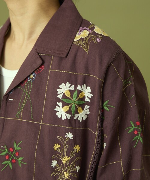 【美品★1回のみ着用】Freada パッチワーク花刺繍シャツ（完売商品） 美品☆1回のみ着用】Freada パッチワーク花刺繍シャツ（完売商品