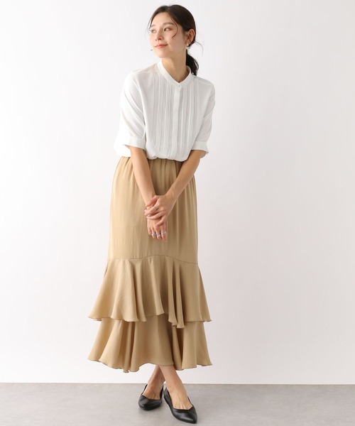 「LEPSIM」 半袖ブラウス LARGE グレイッシュベージュ レディース