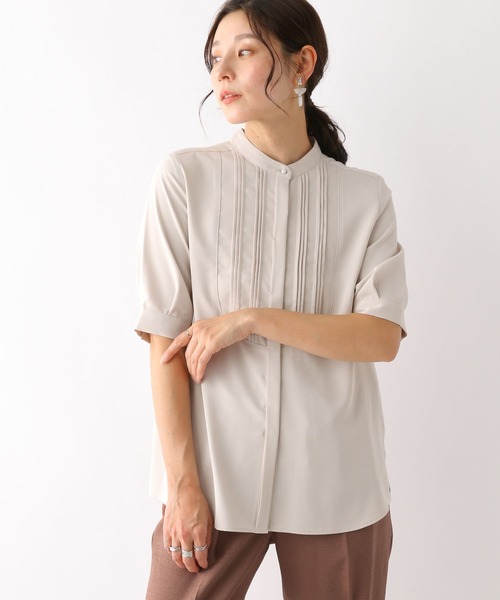 「LEPSIM」 半袖ブラウス LARGE グレイッシュベージュ レディース