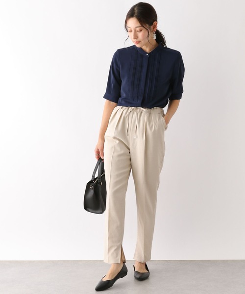 「LEPSIM」 半袖ブラウス LARGE グレイッシュベージュ レディース