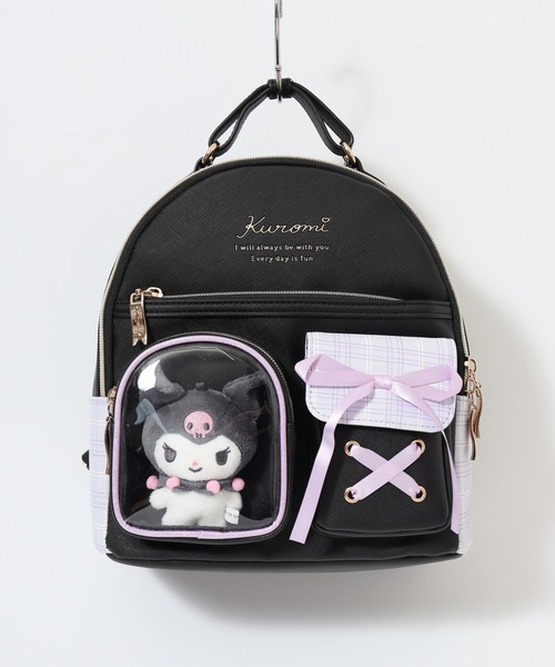 sanrio（サンリオ） リュック チェック クリアポケット ぬいぐるみ付