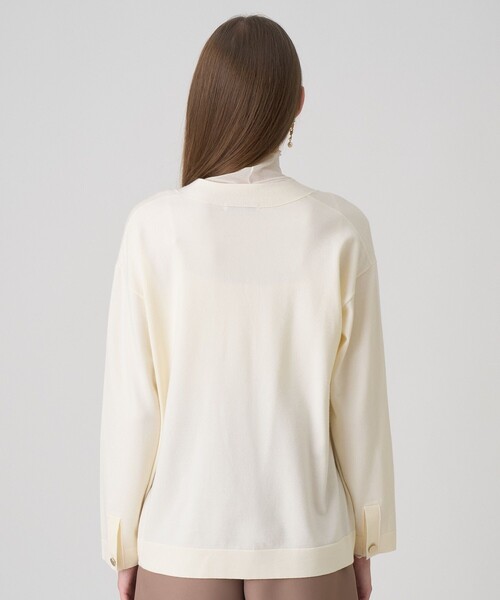 ANAYI アナイ コットンテープニットジャケット 白 36 S 金ボタン 春秋