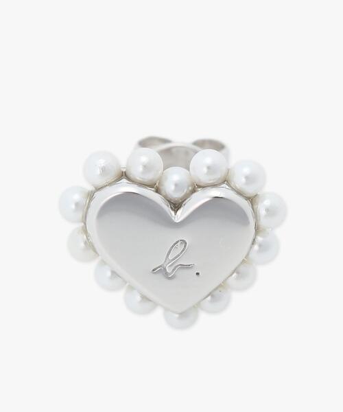 agnès b. 新作ピアス \"b.\" ロゴ ハート スタッズ ピアス b.