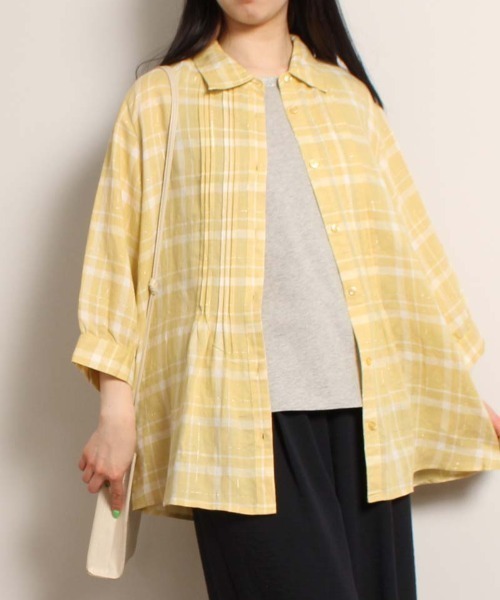 「MB mint breeze」 7分袖シャツ 3L ブルー レディース_画像5