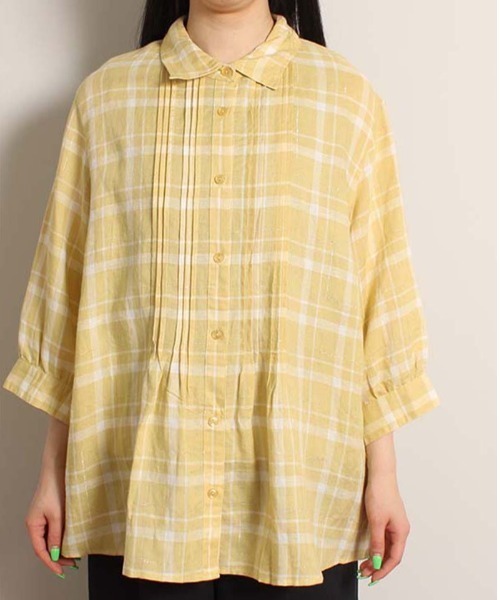 「MB mint breeze」 7分袖シャツ 3L ブルー レディース_画像6