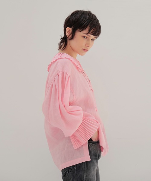 venit（ヴェニット） ブラウス シャツ VENIT / linen pleats blouse