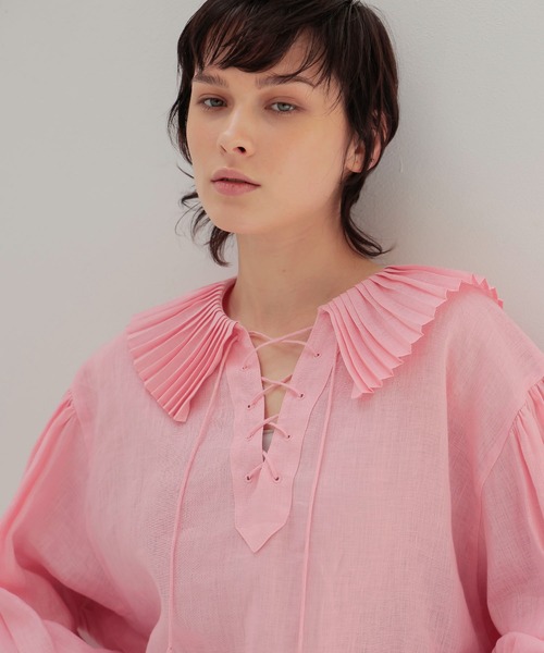 venit（ヴェニット） ブラウス シャツ VENIT / linen pleats blouse