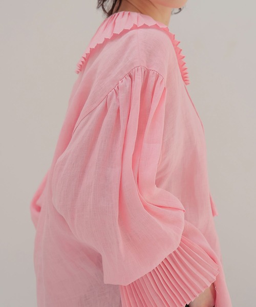 venit（ヴェニット） ブラウス シャツ VENIT / linen pleats blouse