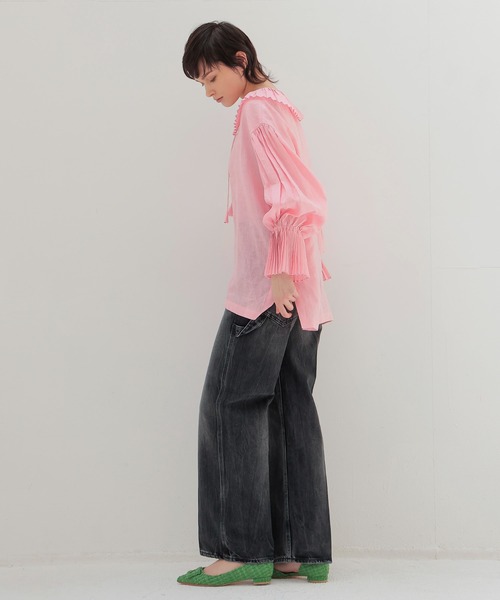 venit（ヴェニット） ブラウス シャツ VENIT / linen pleats blouse