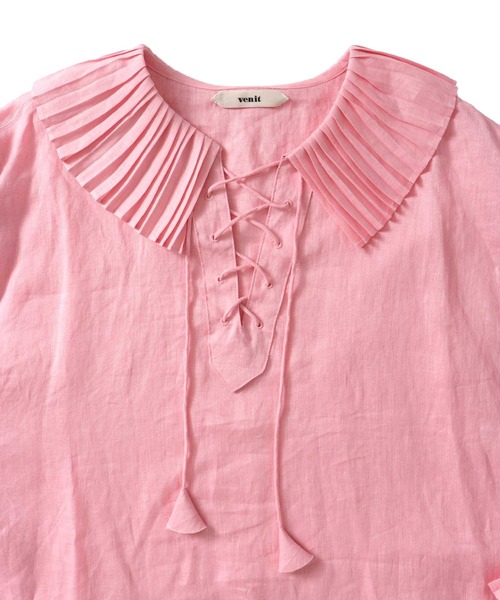 venit（ヴェニット） ブラウス シャツ VENIT / linen pleats blouse