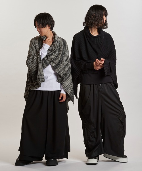 NO ID.（ノーアイディー） ポンチョ mn3191- 4WAYツイストニット