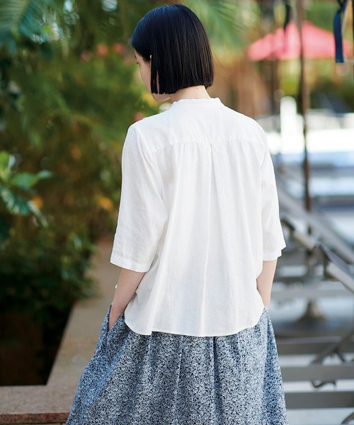 「Sunny clouds」 半袖ブラウス - ホワイト レディース_画像5