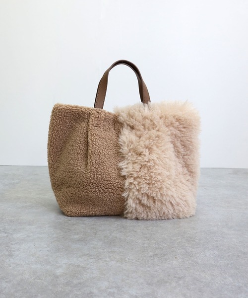 T・S・L トートバッグ ファー切り替えトートバッグ レディース
