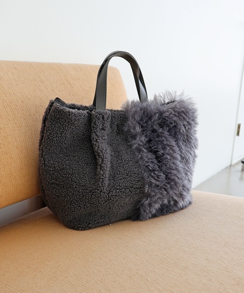T・S・L トートバッグ ファー切り替えトートバッグ レディース