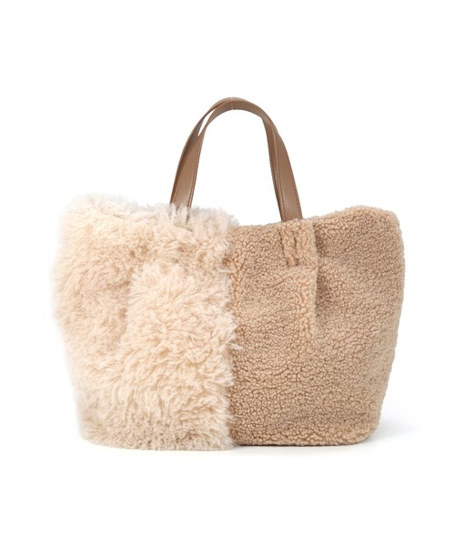 T・S・L トートバッグ ファー切り替えトートバッグ レディース