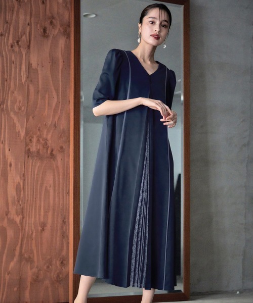 「Callarus」 半袖ワンピース 3L ブラック レディース_画像3