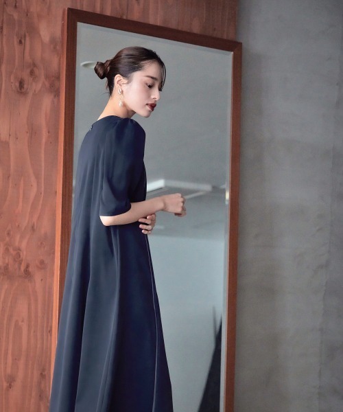 「Callarus」 半袖ワンピース 3L ブラック レディース_画像6