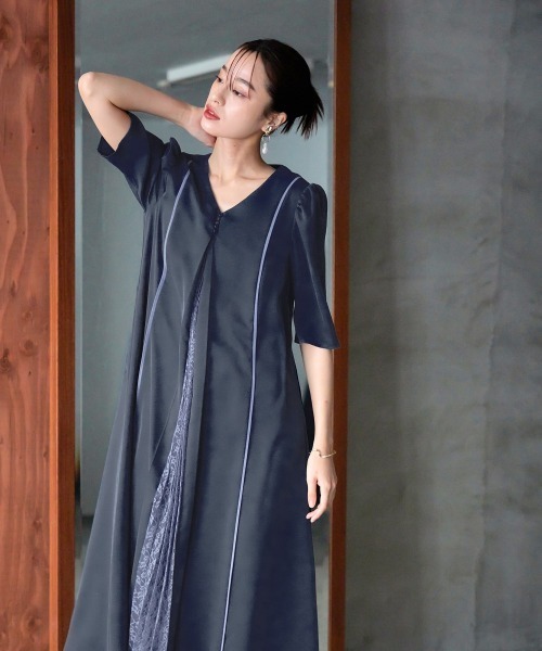 「Callarus」 半袖ワンピース 3L ブラック レディース_画像8