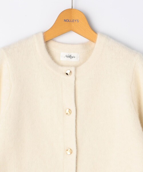 美品 NOLLEY’S ふわふわクルーネックジャケット ウール混 金ボタン38 ノーリーズ NOLLEY'S ＜飯豊まりえさん着用＞《手洗い可能》フワフワ