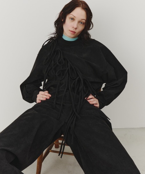 PERNA（ペルナ） オールインワン コーデュロイリボンオールインワン