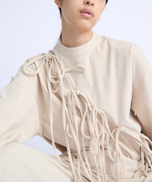 PERNA（ペルナ） オールインワン コーデュロイリボンオールインワン