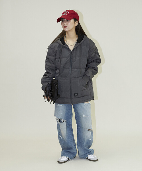 TAION（タイオン） ダウンジャケット ダウン SC FRONT ZIP DOWN HOODIE