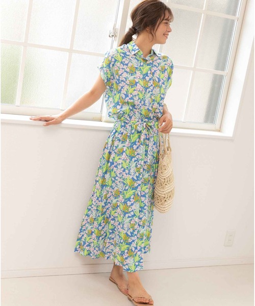 「PREFERIR」 シャツワンピース SMALL ブルー レディース_画像7