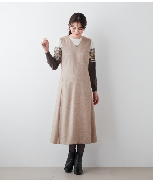 美品】ICB TRライトリバー Vネック ジャンパースカート ワンピース