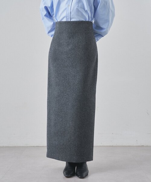 【美品】WhimGazette ウィムガゼット♡メルトンスリットスカート　グレー メルトンスリットスカート | Whim Gazette(ウィム ガゼット)レディース