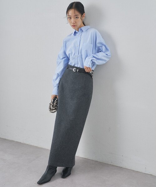 Whim Gazette（ウィム ガゼット） スカート メルトンスリットスカート
