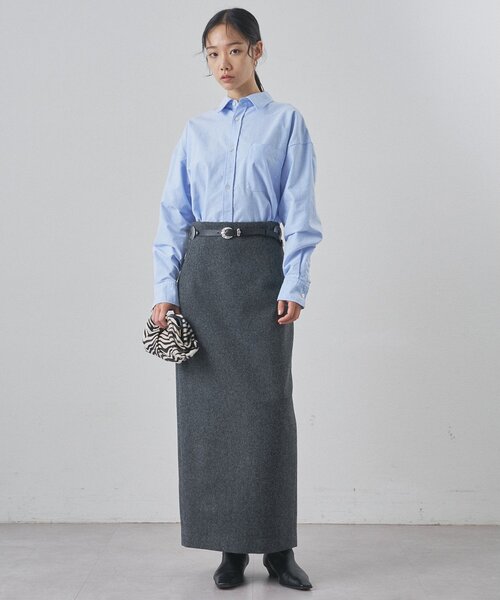 Whim Gazette（ウィム ガゼット） スカート メルトンスリットスカート