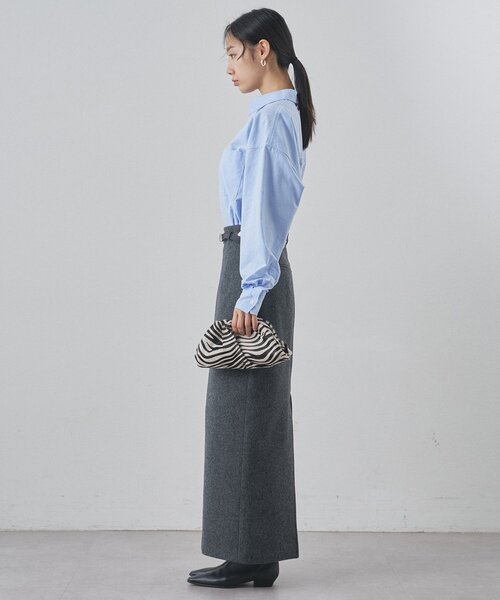 【美品】WhimGazette ウィムガゼット♡メルトンスリットスカート　グレー Whim Gazette（ウィム ガゼット） スカート メルトンスリットスカート