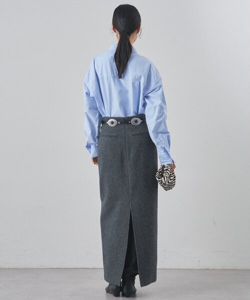 Whim Gazette（ウィム ガゼット） スカート メルトンスリットスカート