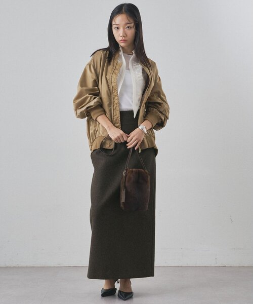 Whim Gazette（ウィム ガゼット） スカート メルトンスリットスカート