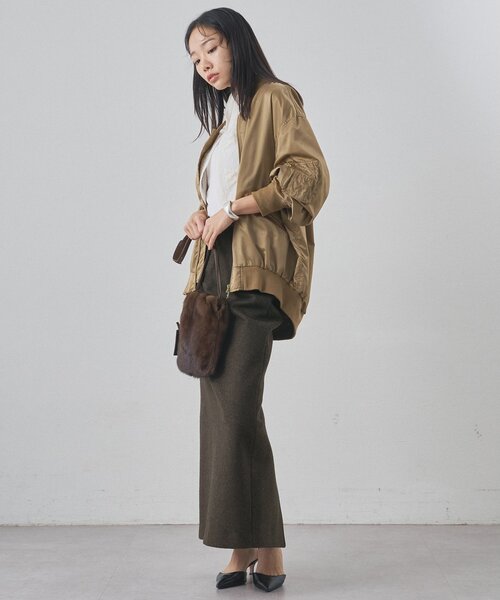 Whim Gazette（ウィム ガゼット） スカート メルトンスリットスカート