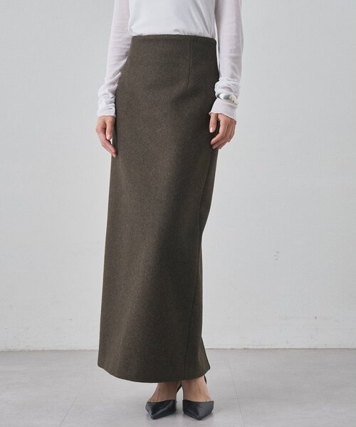 Whim Gazette（ウィム ガゼット） スカート メルトンスリットスカート