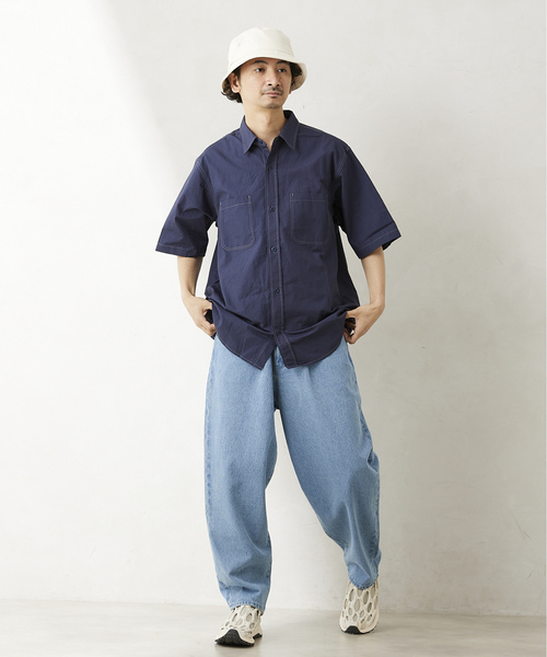 「JOURNAL STANDARD relume」 半袖シャツ MEDIUM ネイビー メンズ_画像2