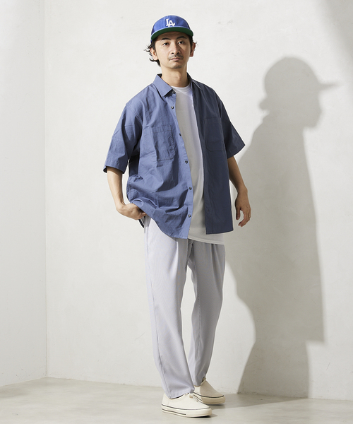 「JOURNAL STANDARD relume」 半袖シャツ MEDIUM ネイビー メンズ_画像3