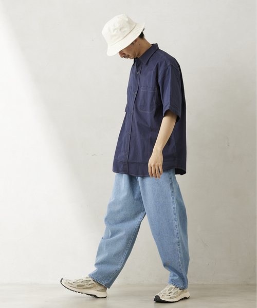 「JOURNAL STANDARD relume」 半袖シャツ MEDIUM ネイビー メンズ_画像4