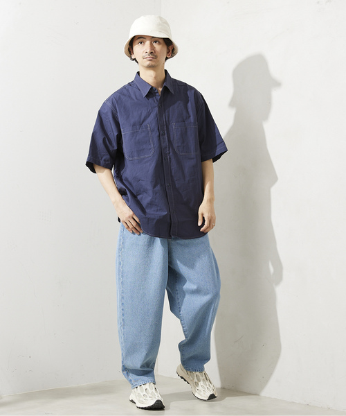 「JOURNAL STANDARD relume」 半袖シャツ MEDIUM ネイビー メンズ_画像6
