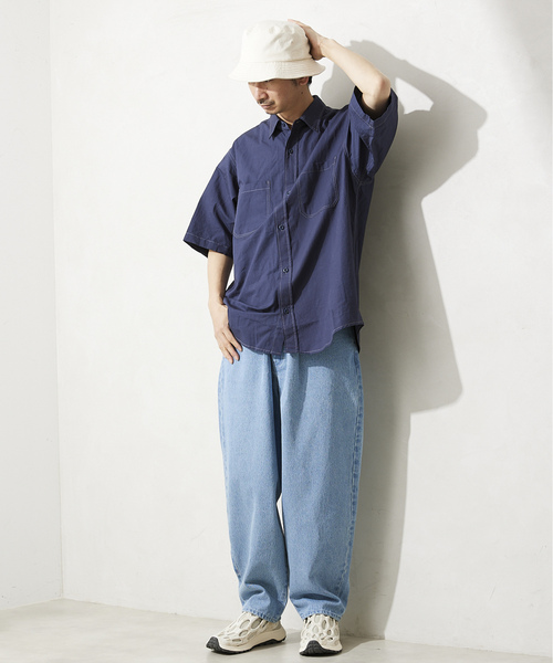 「JOURNAL STANDARD relume」 半袖シャツ MEDIUM ネイビー メンズ_画像7