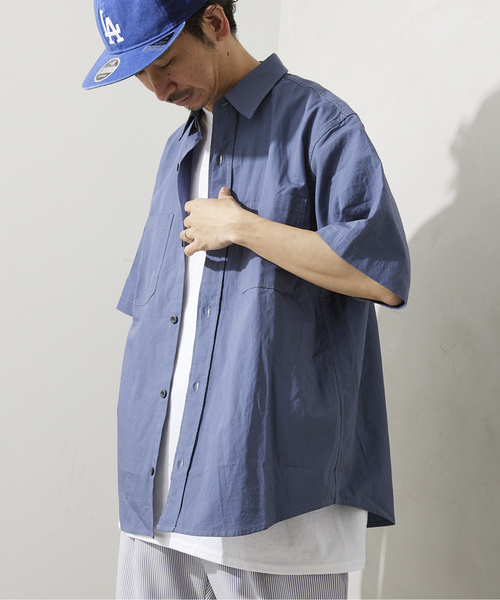 「JOURNAL STANDARD relume」 半袖シャツ MEDIUM ネイビー メンズ_画像8