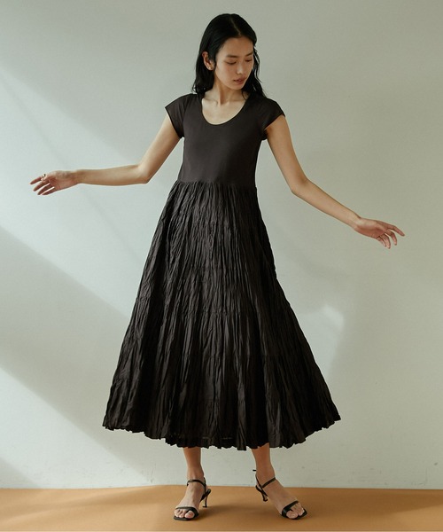 「MARIHA」 ノースリーブワンピース 38 ダークブラウン レディース_画像2