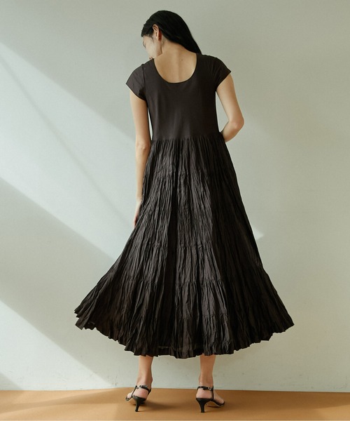 「MARIHA」 ノースリーブワンピース 38 ダークブラウン レディース_画像4