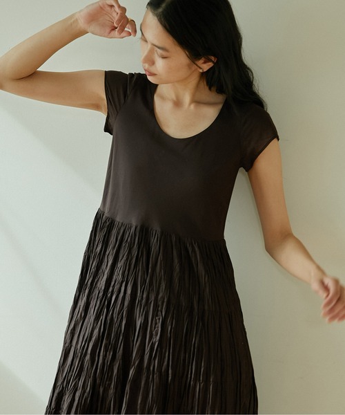 「MARIHA」 ノースリーブワンピース 38 ダークブラウン レディース_画像5