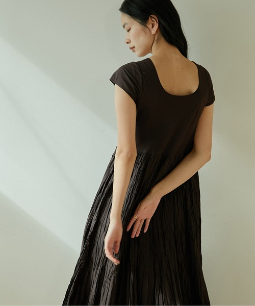 「MARIHA」 ノースリーブワンピース 38 ダークブラウン レディース_画像6