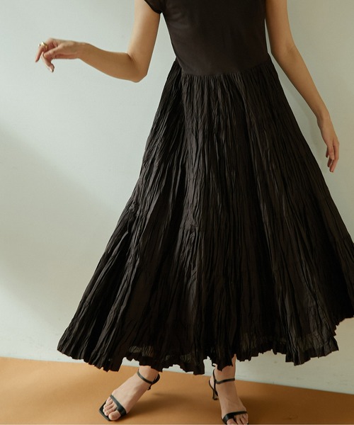 「MARIHA」 ノースリーブワンピース 38 ダークブラウン レディース_画像7